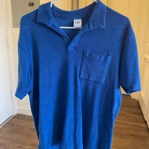 (M) Royal Blue Terrycloth Pocket Polo